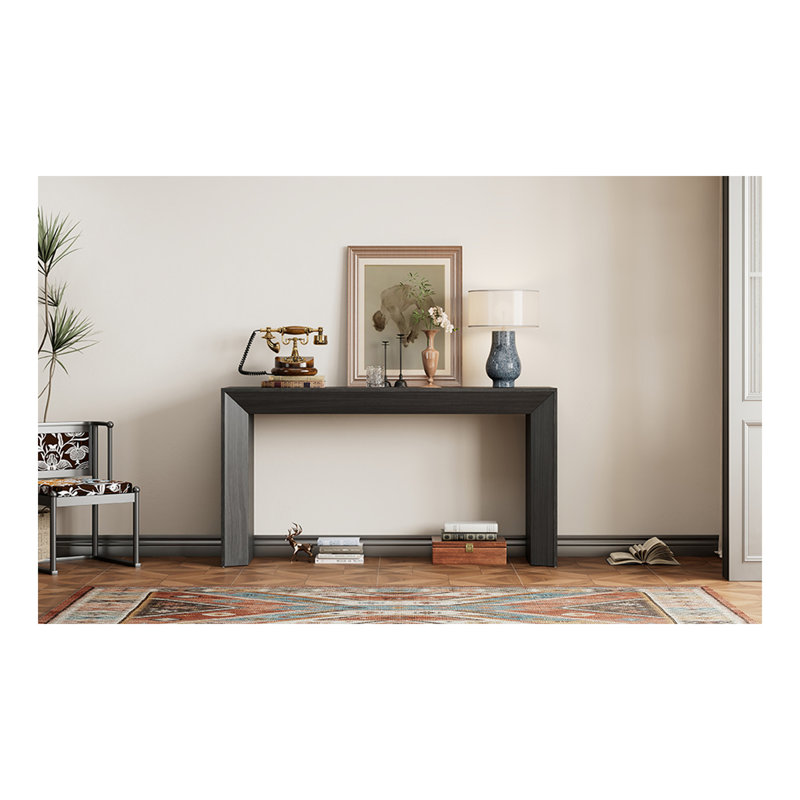 Console élégante Mirod, conception de foyer, simple et fonctionnelle avec plateau en placage de bois de haute qualité, polyvalente pour le couloir, le salon ou le vestibule