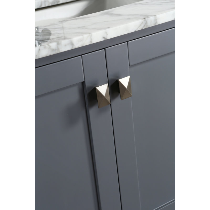 Ensemble de meuble-lavabo simple 36" avec miroir London Hyde, Gris