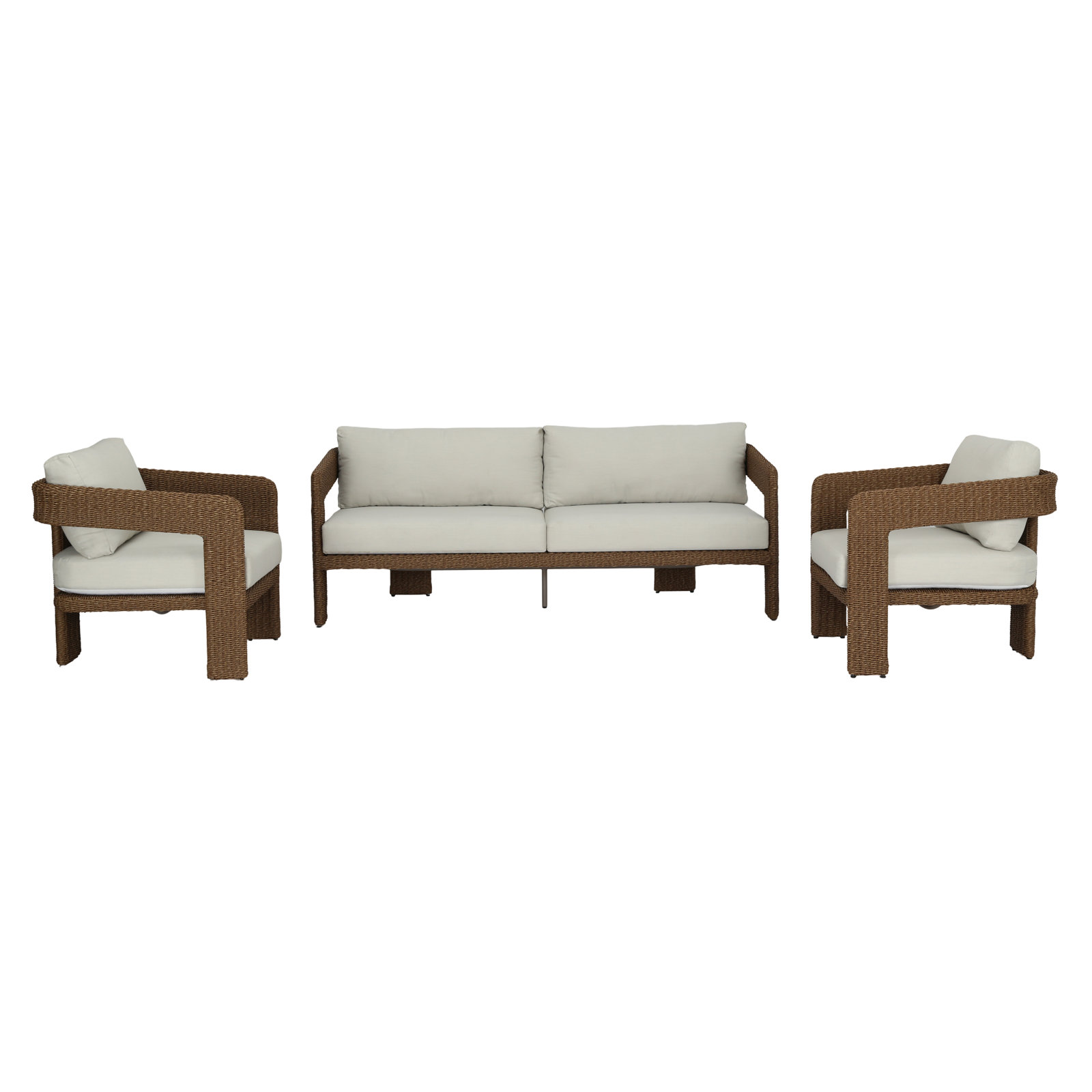 Amber 5-Person Sunbrella® Complete Patio Set, Olefin Linen