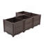 Boîte à fleurs intérieure et extérieure rectangulaire en plastique; Ensemble de plantation pour légumes frais, herbes, fleurs et plantes grasses; Brun