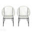 Chaise d'extérieur NUSA PATIO, osier en rotin et cadre en fer blanc, ensemble de 2, sièges d'extérieur confortables et durables-1238151735