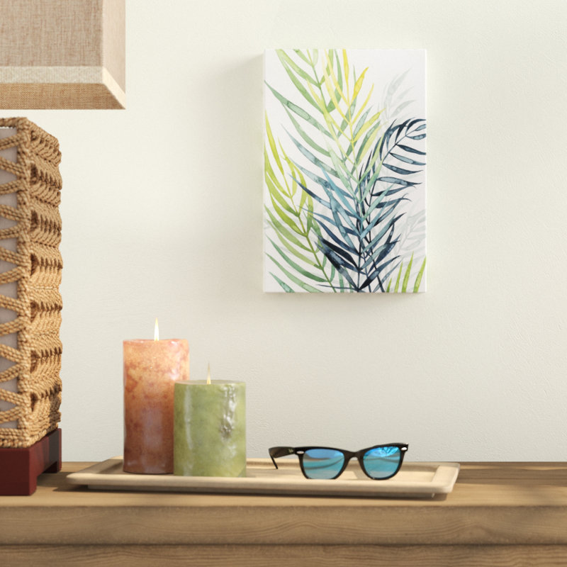 Sunset Palm Composition II by Grace Popp - Painting, Wrapped Canvas, 30cm H x 20cm W