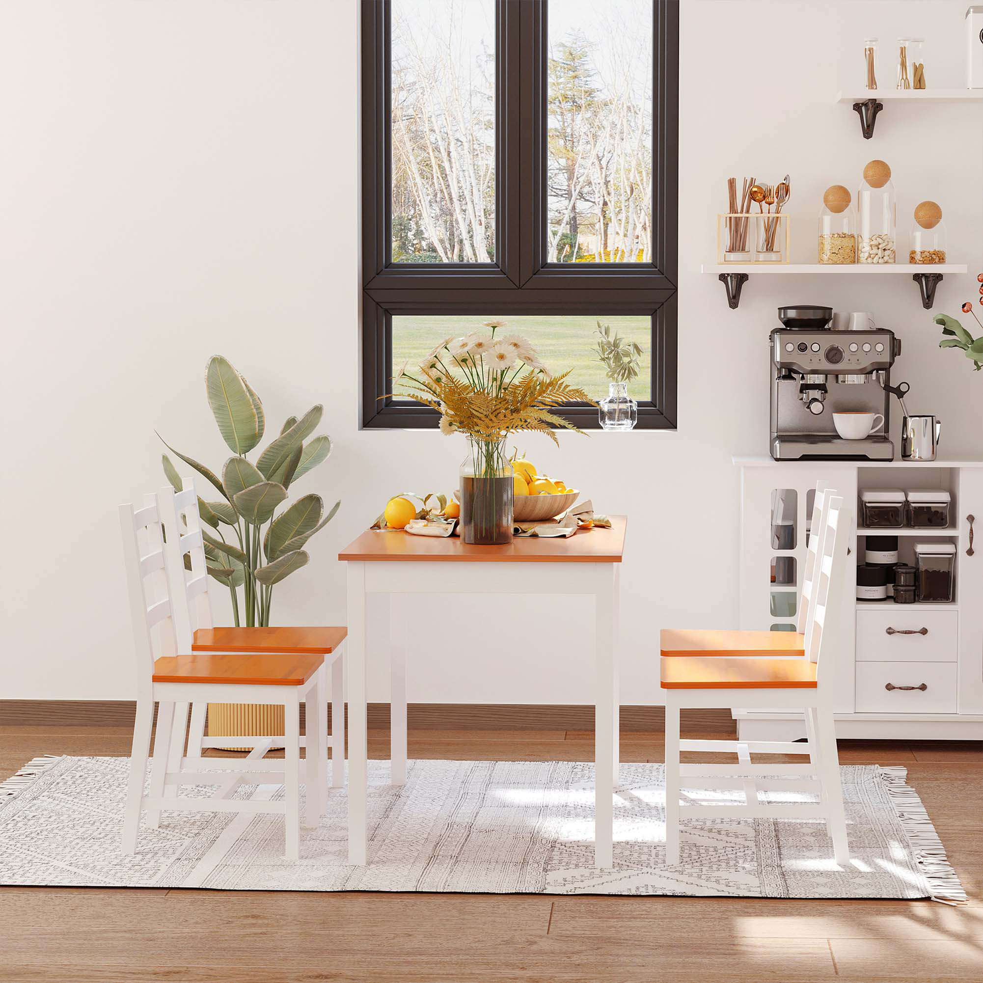 Winston Porter Dining Table Set For 4, 5 Piece Modern Kitchen Table And ...