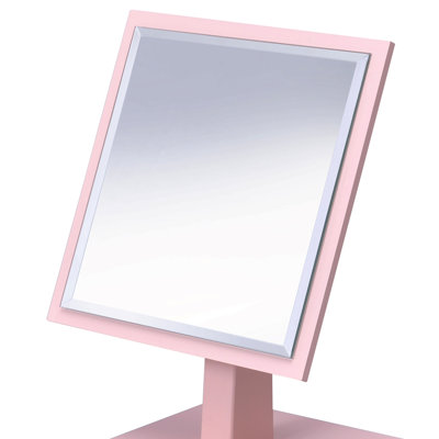 9.5" Tall Polyresin And Make-Up Mirror On A Pedestal