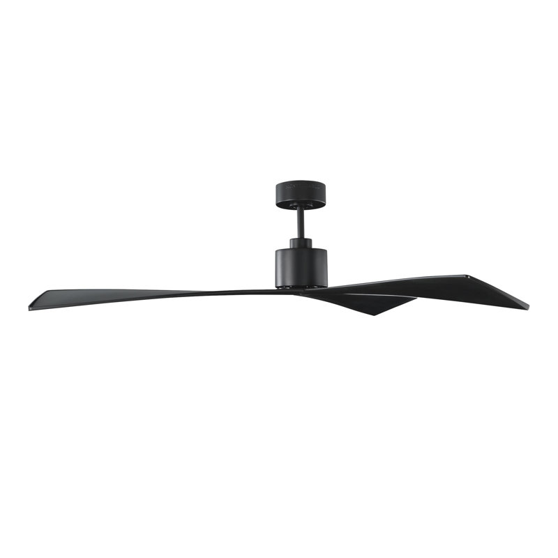 Adler Downrod Ceiling Fan, Matte Black, 60"