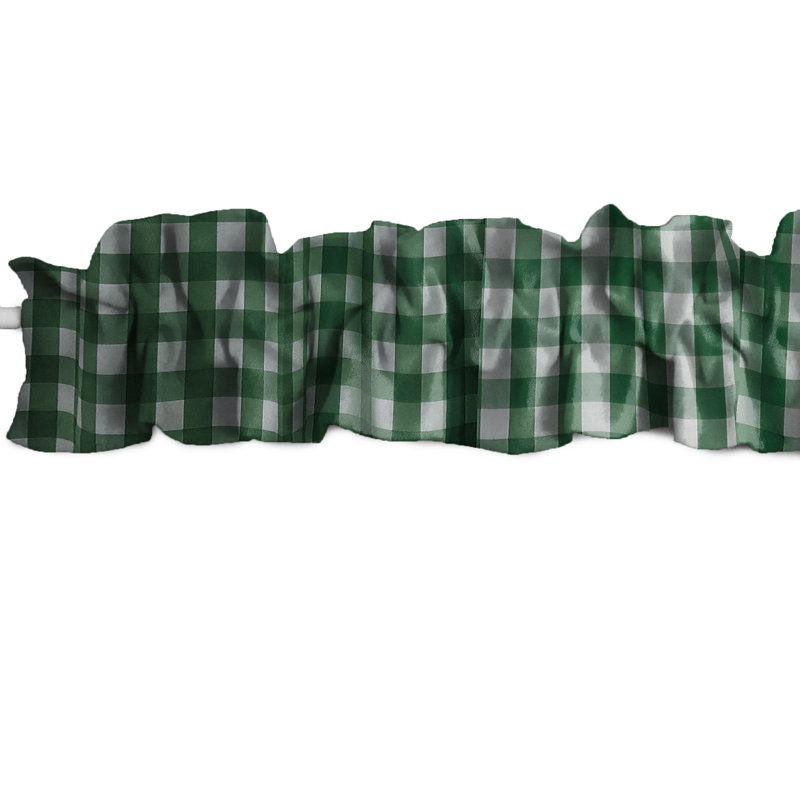 Cantonnière Gingham, L 72 po x L 7 po, Vert forêt