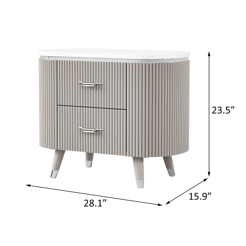 Nightstand, Light Gray