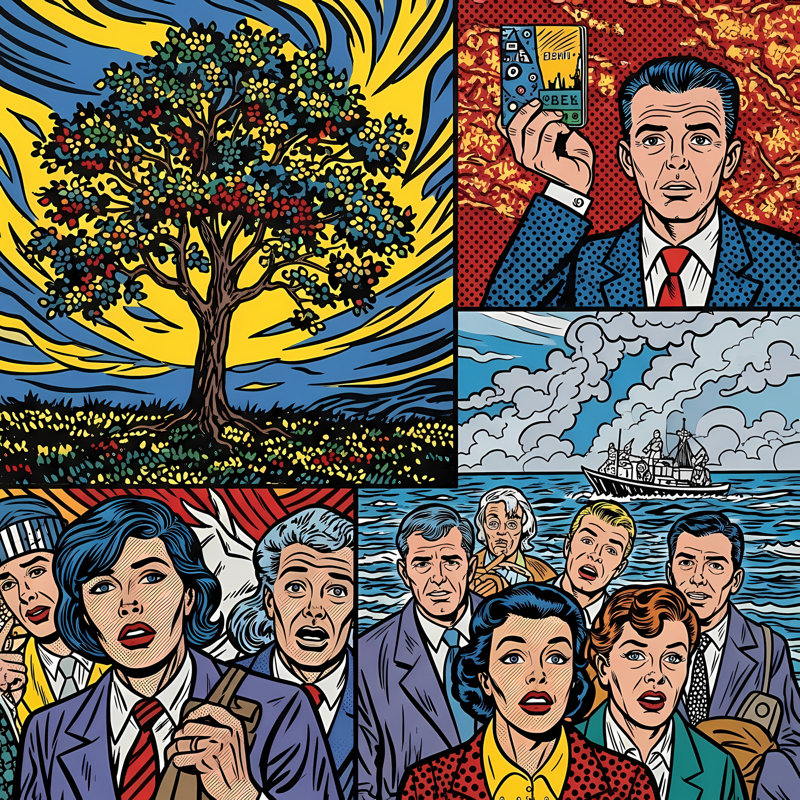 La Chronique de l'émigrant, H 24 po x l 24 po