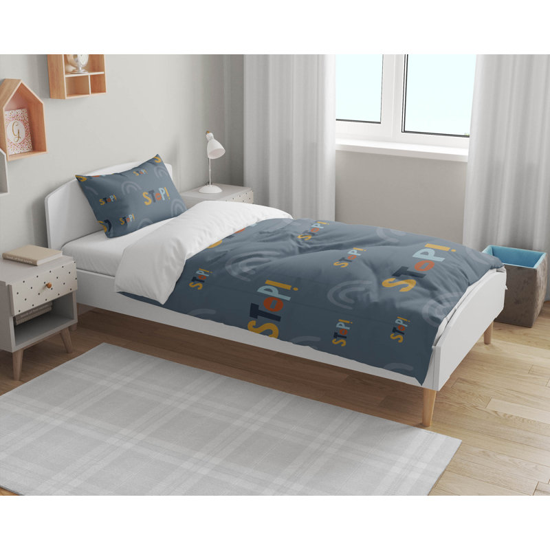 Stop Colorized Comforter Set, Blue