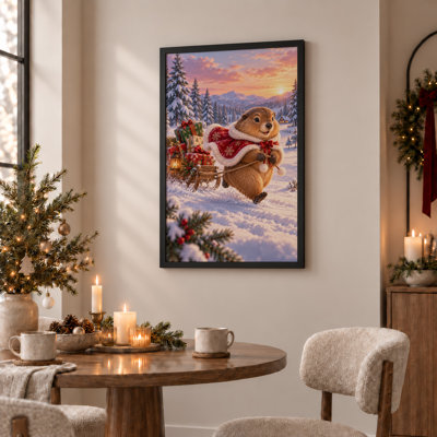 Toile d'hiver sur fond rouge