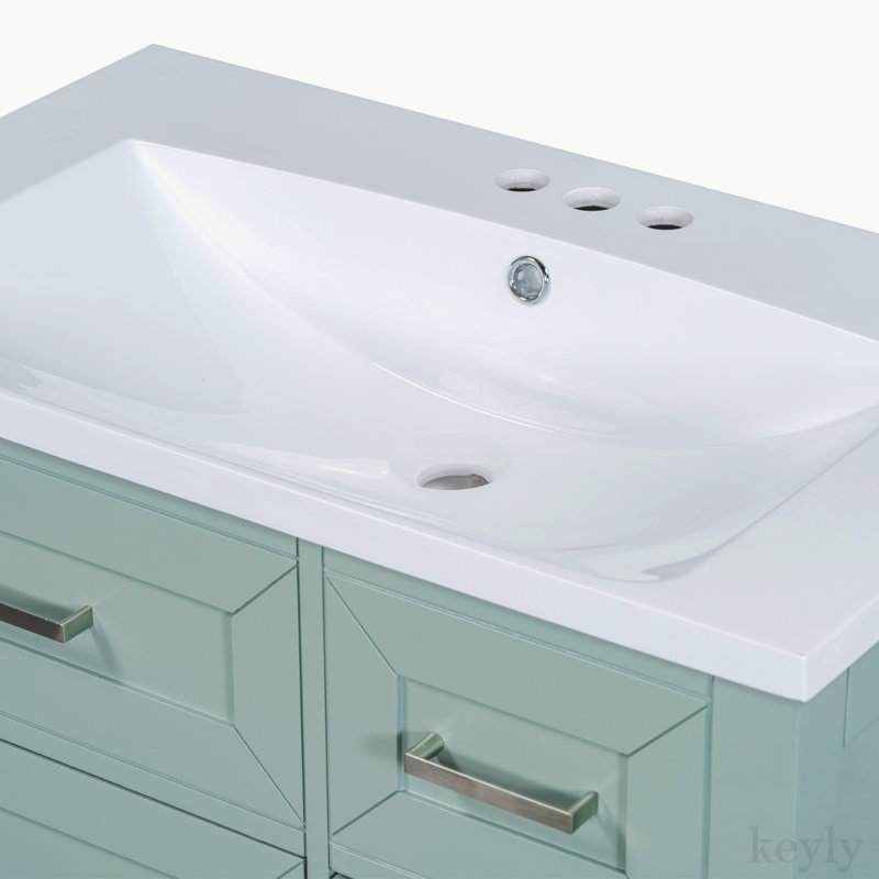 Meuble-lavabo simple 30 po avec plateau Phileas, Vert