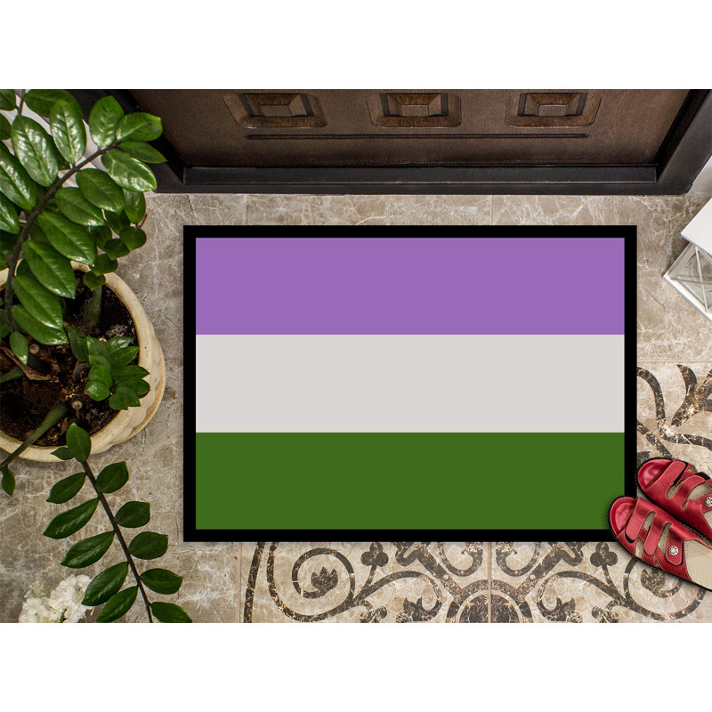 Tapis de porte USA Gay Pride, l 18 po x L 27 po, Fierté non-binaire