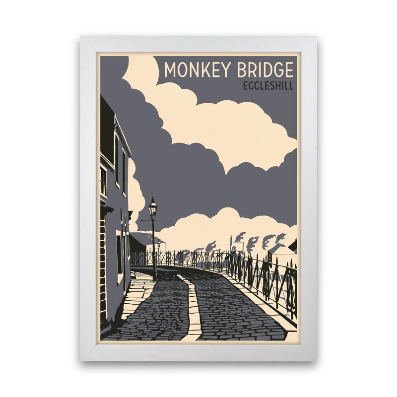 Monkey Bridge, Eccleshill by Richard O'Neill - Print, White Framed, 88cm H x 64cm W x 3cm D