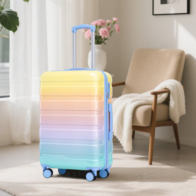 3-Piece PC Spinner Wheel Luggage Set with Gradient Color and Combination Lock for Travel Convenience