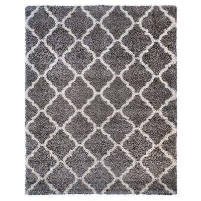 Tapis géométrique gris / blanc