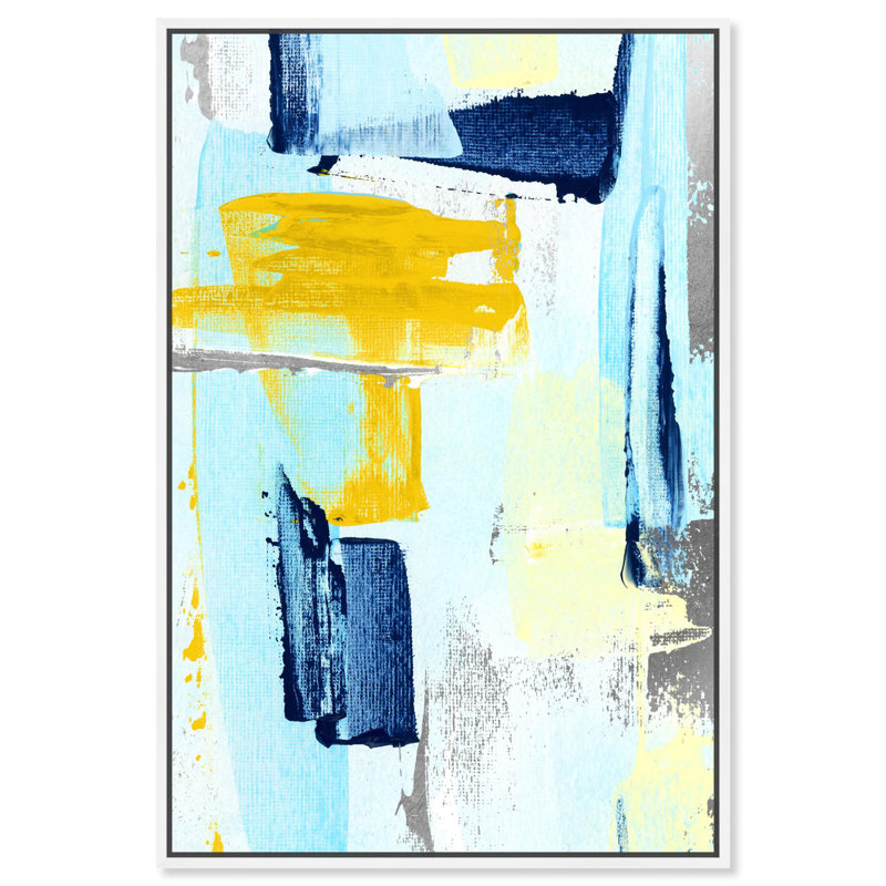 Oliver Gal Coastal Eyesight Abstract - Framed Canvas Art, White, 38" H x 26" W