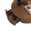 Table basse ronde en bois avec finition noyer et tiroirs de rangement pour le salon