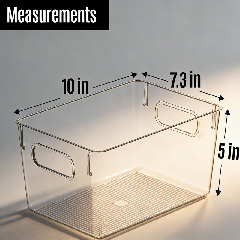 Bacs et organisateurs de rangement en plastique transparent pour la cuisine, le garde-manger, le réfrigérateur, l'armoire, la salle de bain et l'organisation à la maison - Robuste et empilable
