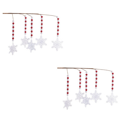 Beaded Snowflake Drop Spray (Set of 2)