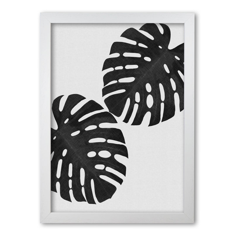 Monstera II - Print, 42 cm H x 30 cm W x 5 cm D, White Grain Frame