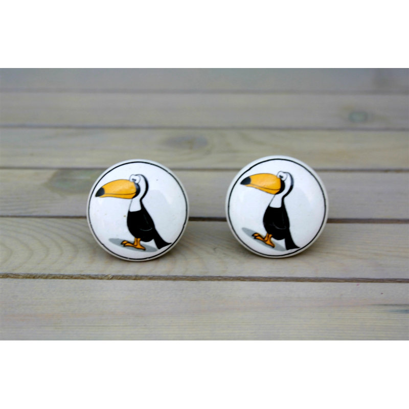 Hand Painted 1 1/2" Diameter Mushroom Knob