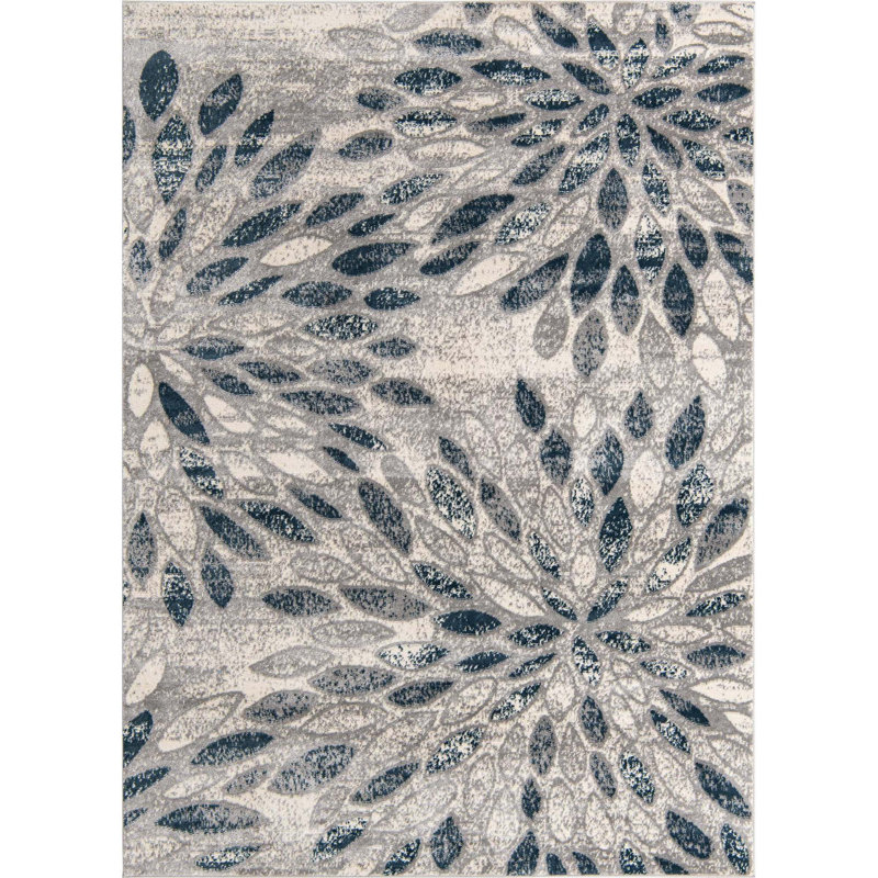 Aamia Abstract Area Rug, Rectangle 8' x 10', Gray