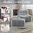 33.7" Bean Bag Lounge Chair With Ottoman-641931360
