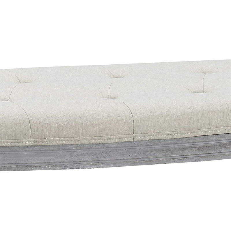 Banc rembourré capitonné beige clair Coastal
