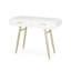 Table d'appoint éblouissante - deux faux bois blancs avec pieds de champagne dorés