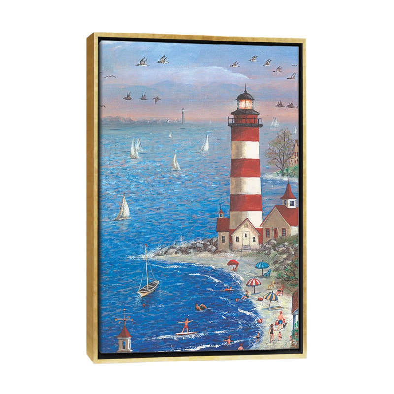 «Summer Fun», reproduction d'art sur toile encadrée, 26 po x 18 po, Toile avec cadre, Doré