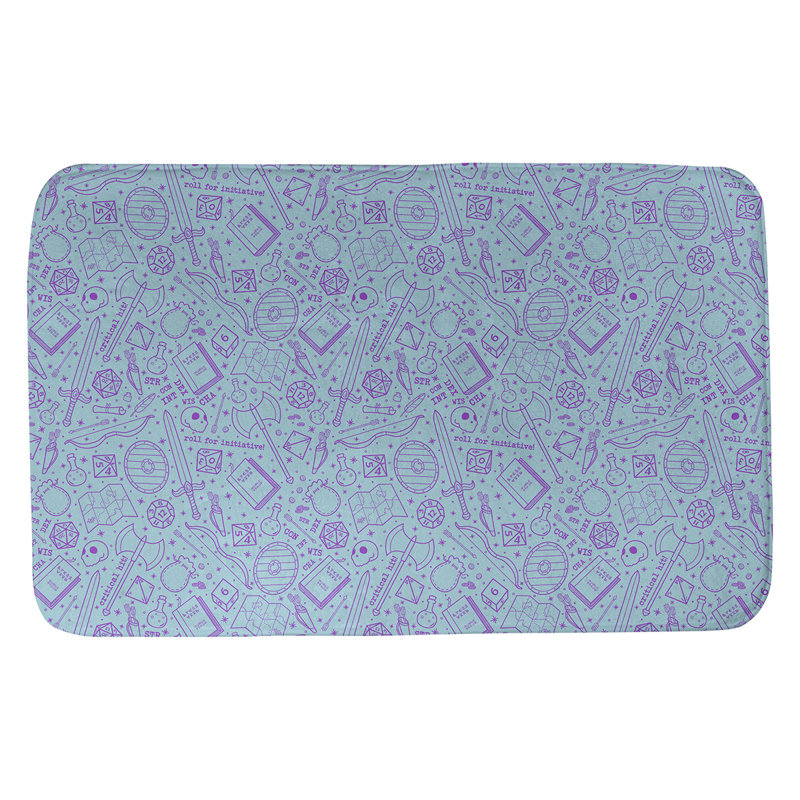Tapis pour salle de bain rpg Leffel, l 17 po x L 24 po, Bleu / Mauve