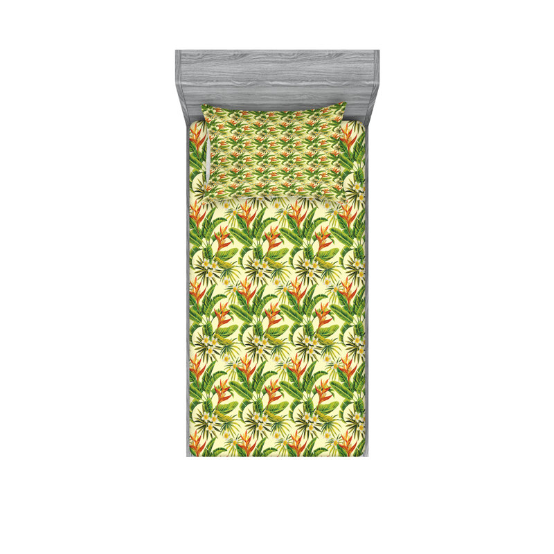 Multicolore ensemble de draps et taies décoratives Ambesonne, Ensemble de draps pour lit simple avec deux taies 