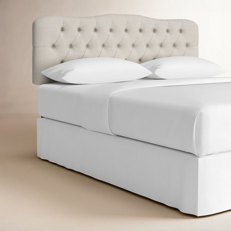 Tête de lit tapissier Rodan, Très grand, Lin classique talc