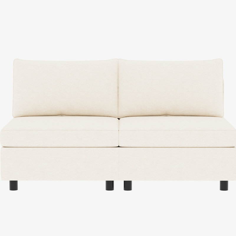 Canapé modulaire de salon avec rangement et canapé-lit, tissu chenille beige, 2 modèles de canapé-lit pour l'espace