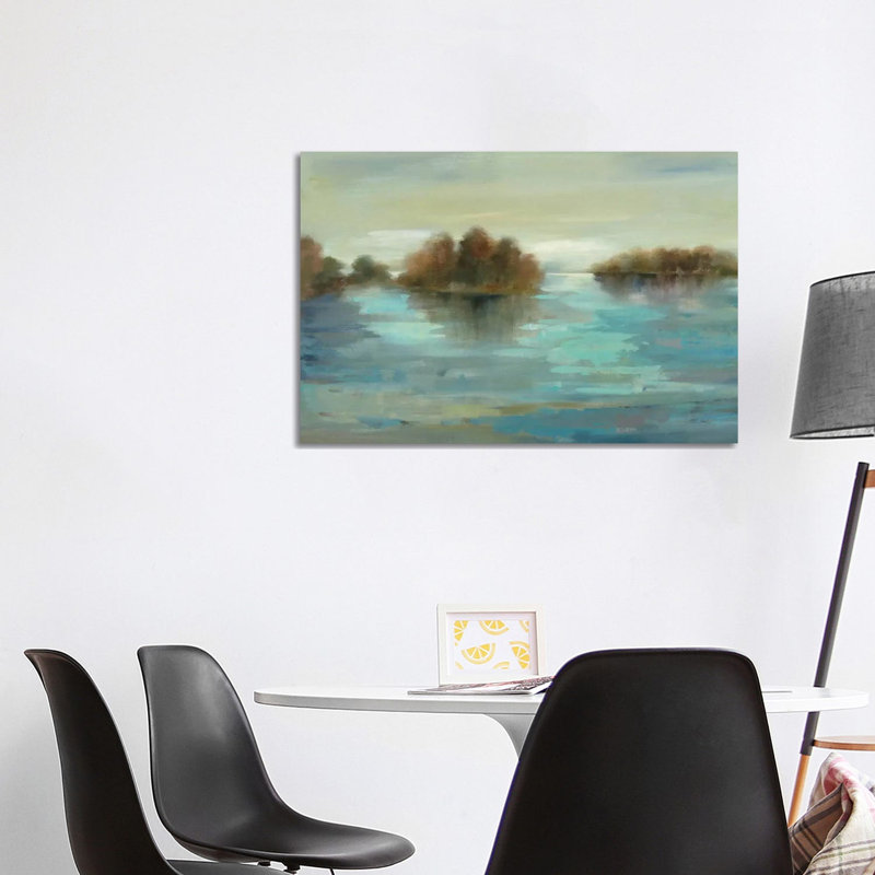 Serenity on the River par Silvia Vassileva - reproduction d'art, H 26 po x l 40 po x P 1,5 po, Toile tendue, Sans mat