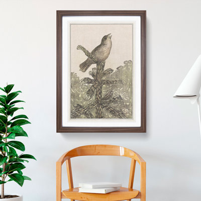 Singing Bird on Pine Tree by Theo Van Hoytema - Picture Frame Painting