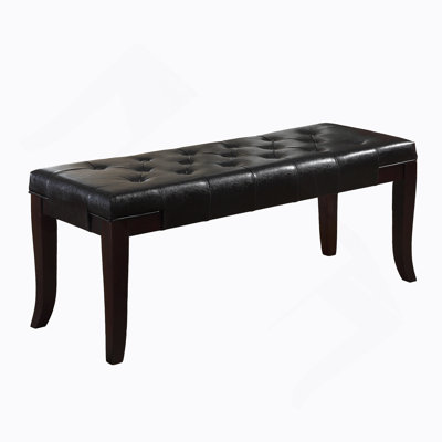 Tufted Bench, Faux Leather, Espresso