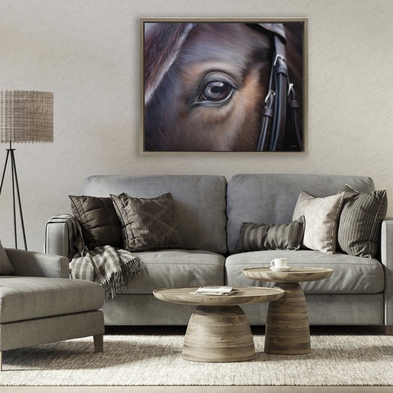 Cadre flottant Equine Gaze, par Seven Trees Design, Cadre flottant orme Montalcino, H 25 po x l 31 po