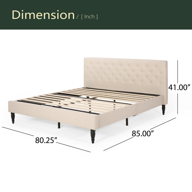 Lit tapissier, Beige, Très grand lit 