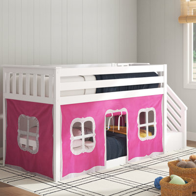 Harjeet Kids Twin Over Twin Bunk Bed