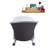 55" Streamline Clawfoot Soaking Acrylic Bathtub With Drain, Clawfeet, and Bamboo Tray-76223129-76223132