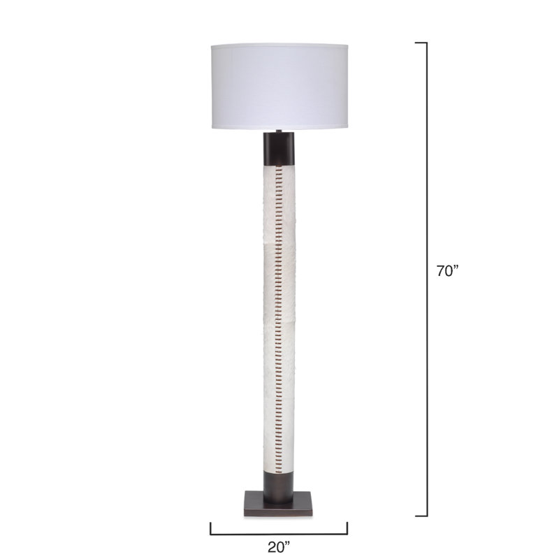 Sheridan White Linen Shade Oil-Rubbed Bronze Floor Lamp