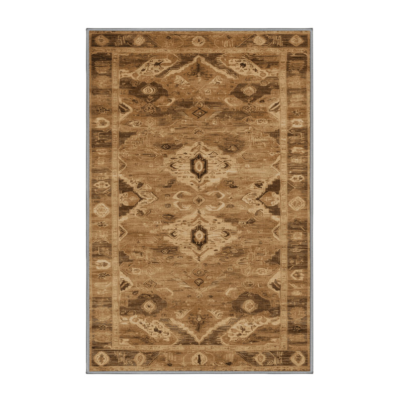 Tapis brun lavable à la machine, Rectangulaire 2 pi x 3 pi