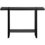 Table d'appoint rectangulaire pour chambre à coucher - Finition d'aspect bois récupéré noir, tablette fixe, console de salon et d'entrée moderne en métal, plateau de table large avec design