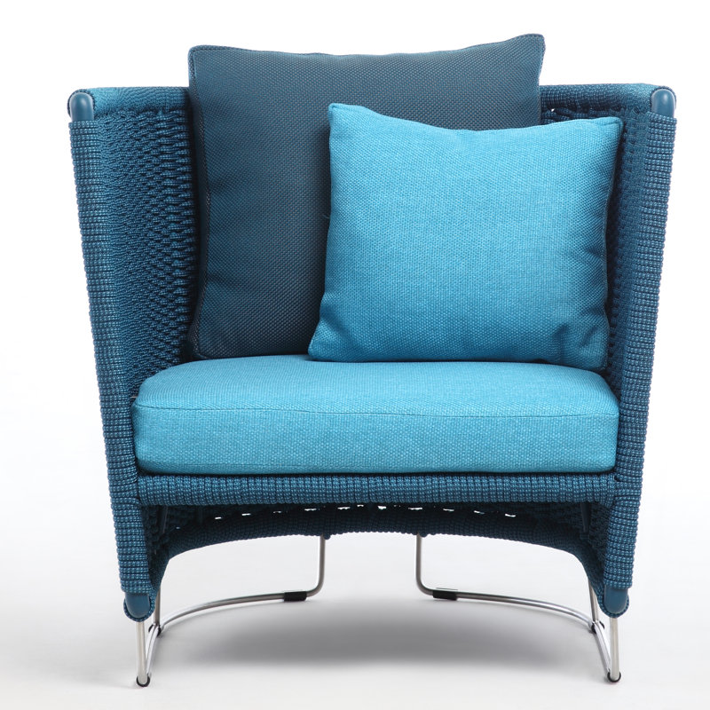 Harada Outdoor Lounge Chair, Teal Marine, Teal Marine Round Ropetek