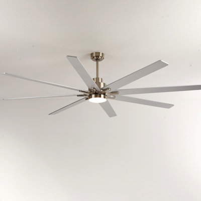 8 PCS Plywood Reversible Blades  Ceiling Fan With Light Kit 3 Color  Dimmable LED, DC 6 Speed ,Remote Control Ceiling Fan