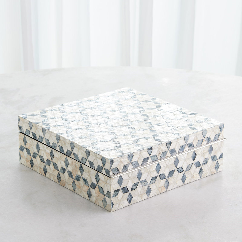 Handmade Manufactured Wood Decorative Box, 4.5" H x 13" W x 13.25" D