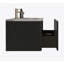Meuble-lavabo flottant rayé en chêne noir brossé 36 po avec lavabo en céramique blanche 36 po, pré-assemblé