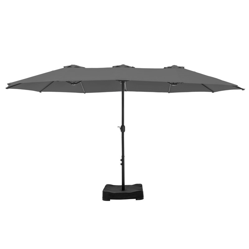 Ayram 457.2cm X 274.3cm Rectangular Market Parasol, Light Grey