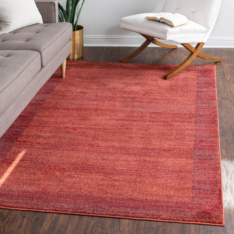 Tapis terre cuite Hermina, Rectangle 4 pi 1 po x 6 pi 1 po